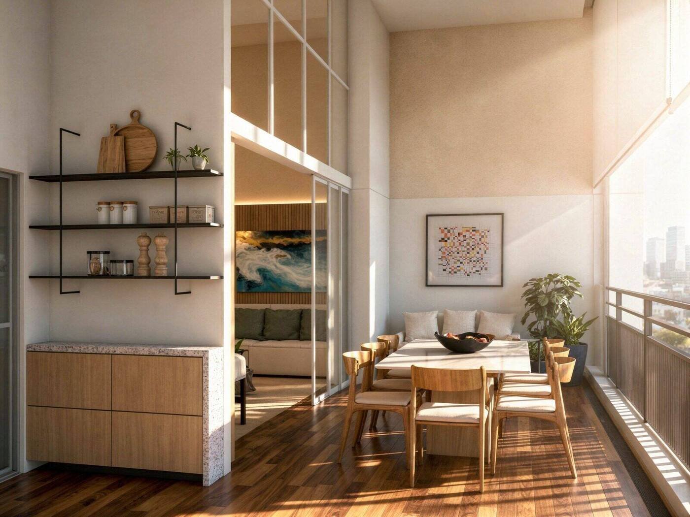 Sala de Jantar Integrada à Varanda — Apartamento C|D, Perdizes, São Paulo — ML Arquitetos Associados